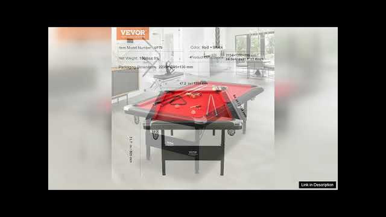 VEVOR Billiards Table 7 ft Pool Table Portable Foldable Space-Saving Table Billiard Review