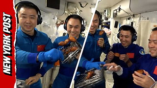 Stranded Chinese astronauts throw first ever BBQ in space