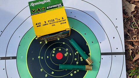 Evaluating Remington's Express XLR Game Loads with #6 shot for a 3" chambered .410 bore.