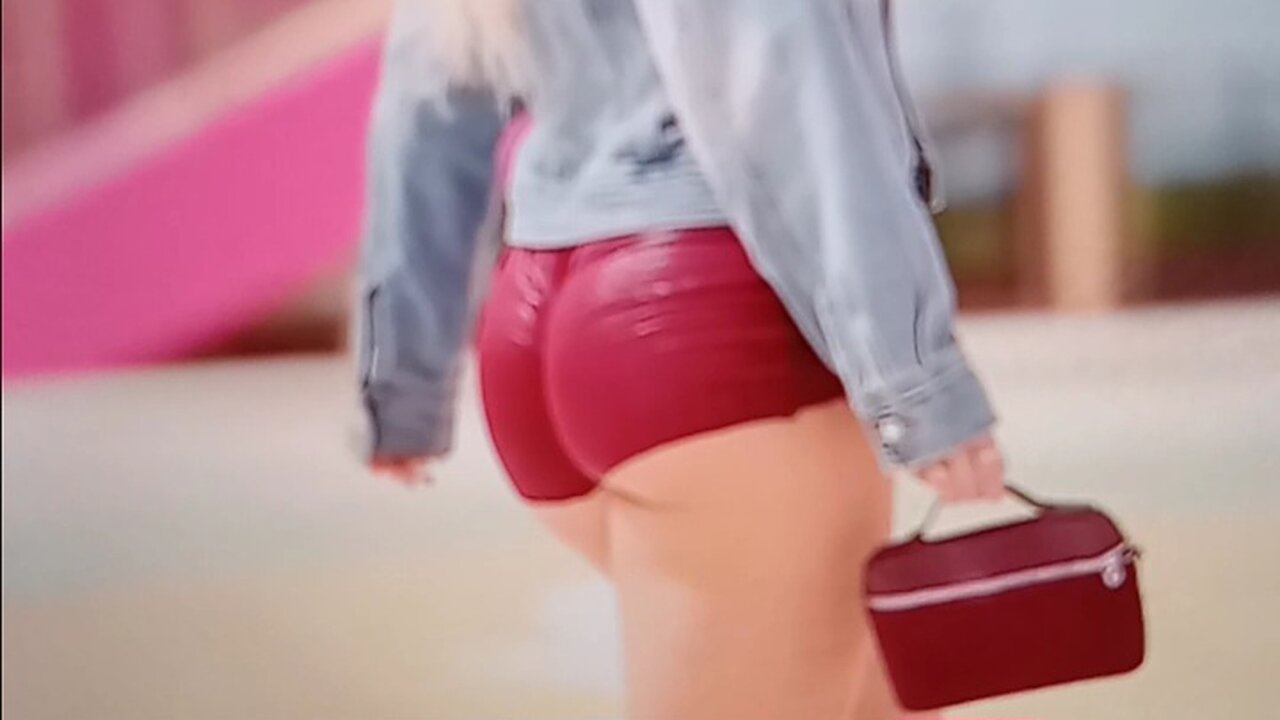 Little red shorts model