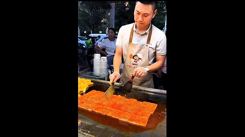 Chinese street food :Fried cheese