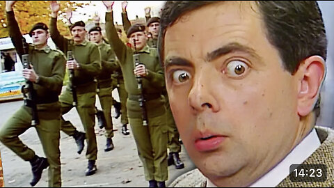 Mr Bean and the soldiers