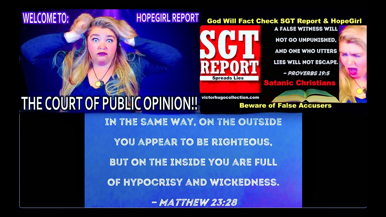 Satanic Christian SGT Report Researcher HopeGirl Jim Fetzer Ally Embody Bible Warning Of Hypocrites