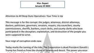 WAR REPORT - JANUARY 23 2025 - DEEP STATE OPERATIVES - GAME OVER