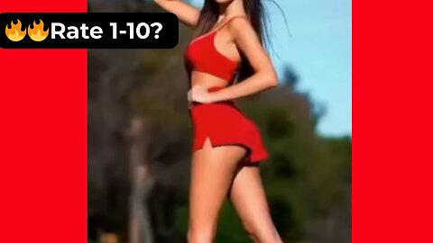 🔥 Rate Her Body in These Red Shorts & Heels 1-10? 😍 Supermodel 4K