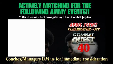 Promoting Vigilant MMA's COMBAT QUEST 40 on April 19th