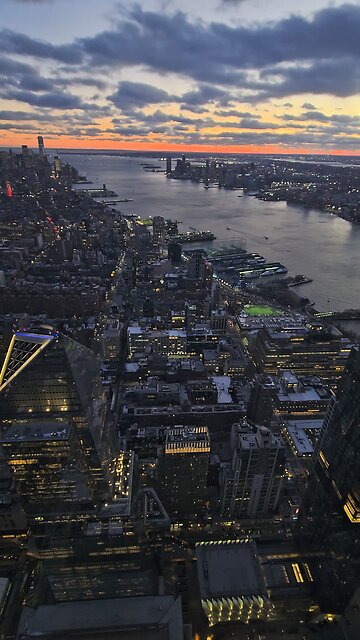 New york from Edge skyscraper sunset view