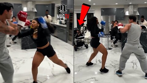 Chrisean Rock Gets Hit Sparring With Professional Boxer Ryan Garcia While Junior Watches! 🥊