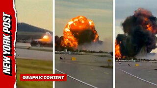 Moment plane crashes at Louisville, Kentucky airport