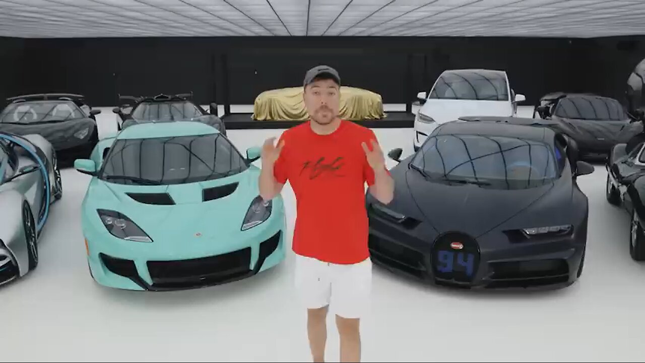 1 to 100$ million cars. Mr beast