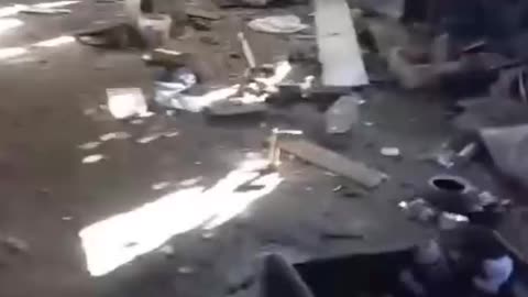 Russian Soldier Films What's Left of Vehicle Bay After Recent Shelling