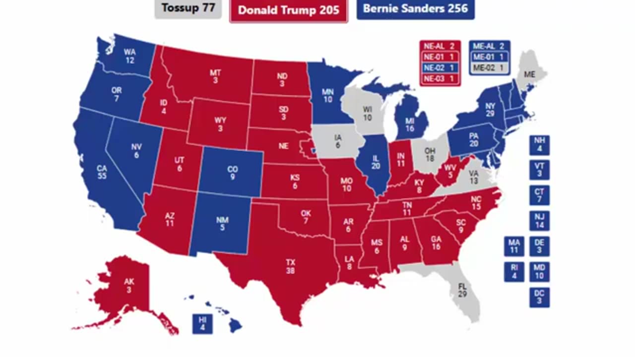 Alternate History 2016 Election Prediction - Donald Trump vs Bernie Sanders