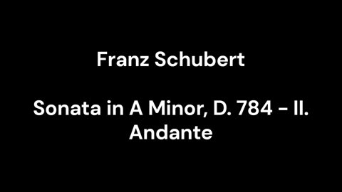 Sonata in A Minor, D. 784 - II. Andante