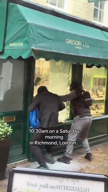 A jewellery robbery in Richmond London this morning