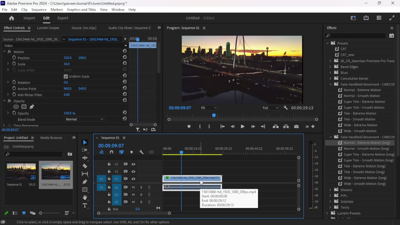 Real Handheld Camera Movement Presets for Premiere Pro
