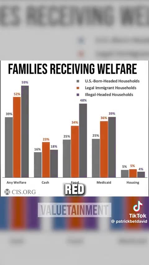 Chart shows a majority of the families receiving welfare are illegal Our system is broken