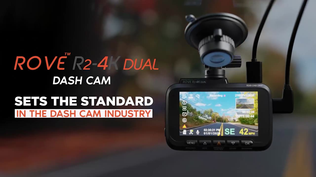ROVE R2-4K DUAL Dash Cam Front and Rear, STARVIS 2 Sensor, FREE 128GB Card Included, 5G WiFi