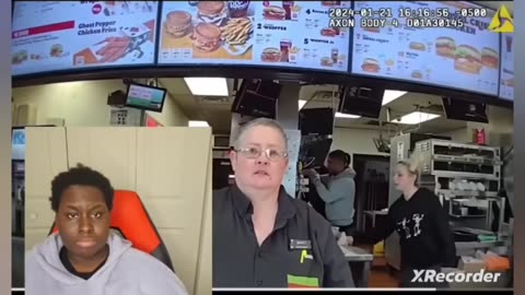 Homeless Man fight Burger King Crew: Cop Cam