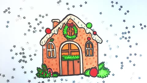 🍪✨ How to draw a Kawaii Gingerbread House • Cozy Holiday Vibes 🎄❄️