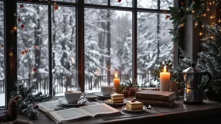 Cozy Winter Ambience ☃️🎄Smooth Jazz Christmas Music in Cozy Coffee Shop Ambience