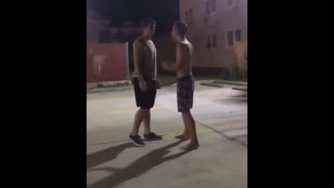 Cowboy takes off the hat and fight