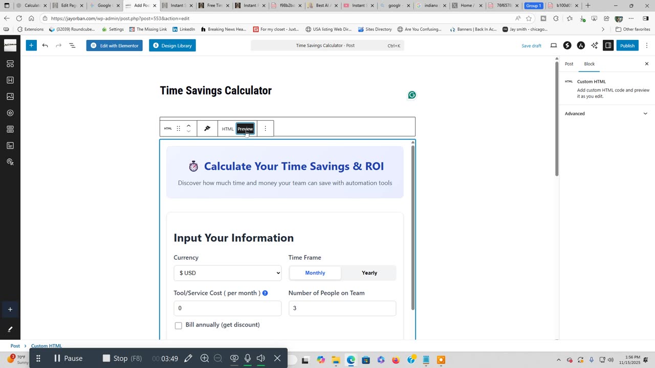 Time Saving Calculator Demo: Measure Your ROI and Embed It On Your Website
