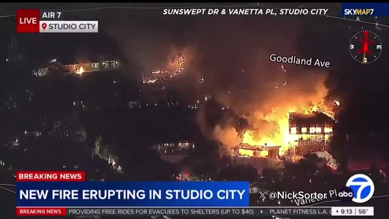 #BREAKING: ANOTHER massive fire has just sparked in Studio City, with several structures engulfed