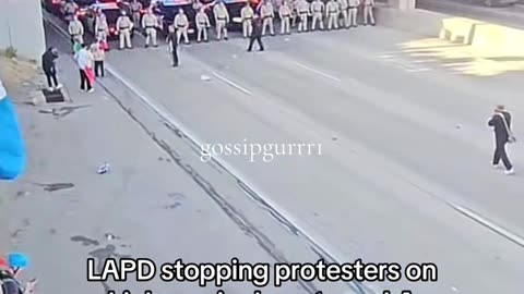 LAPD stoping protesters