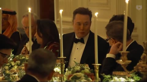 Elon Musk attends White House dinner for Saudi Crown Prince and appears to be