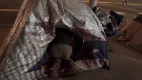 Portland ANTIFA encampment and supply tents are back up