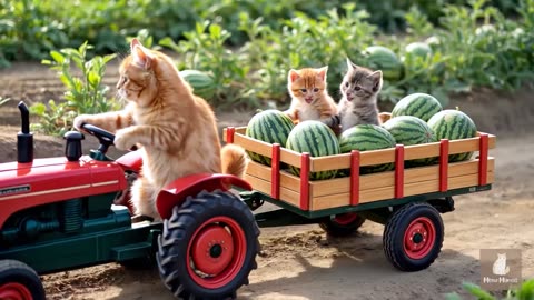 Mama Cat Trims Fur on the Farm and Makes Tiger Hat For Kittens At Home🐾🎩🐯_3 Best Watch