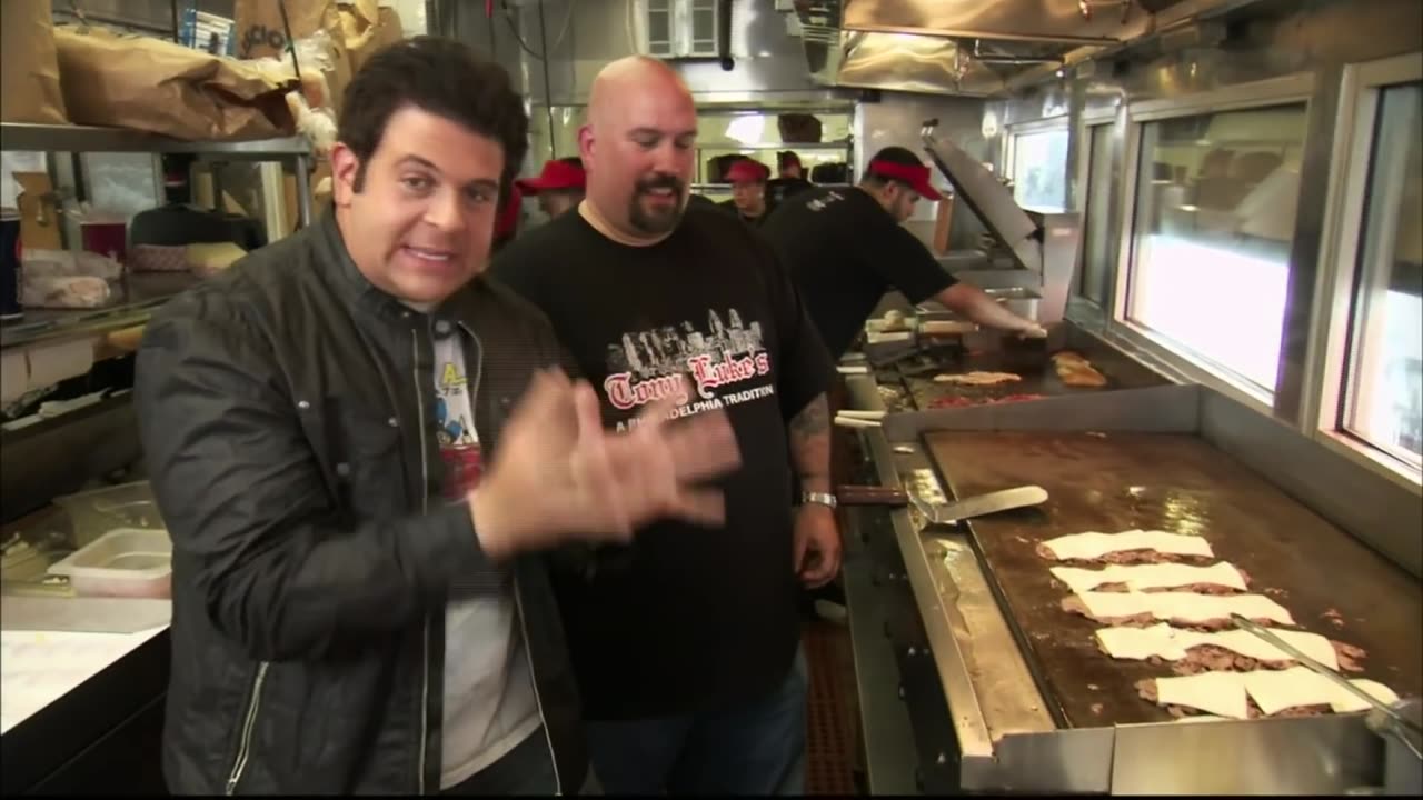 Man vs Food cheesteak