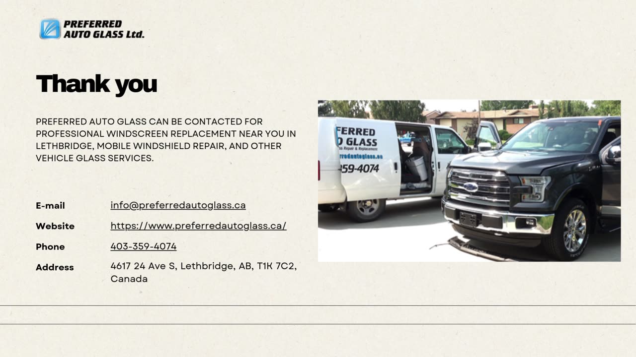 Preferred Auto Glass Offers Mobile Windshield Services in Lethbridge