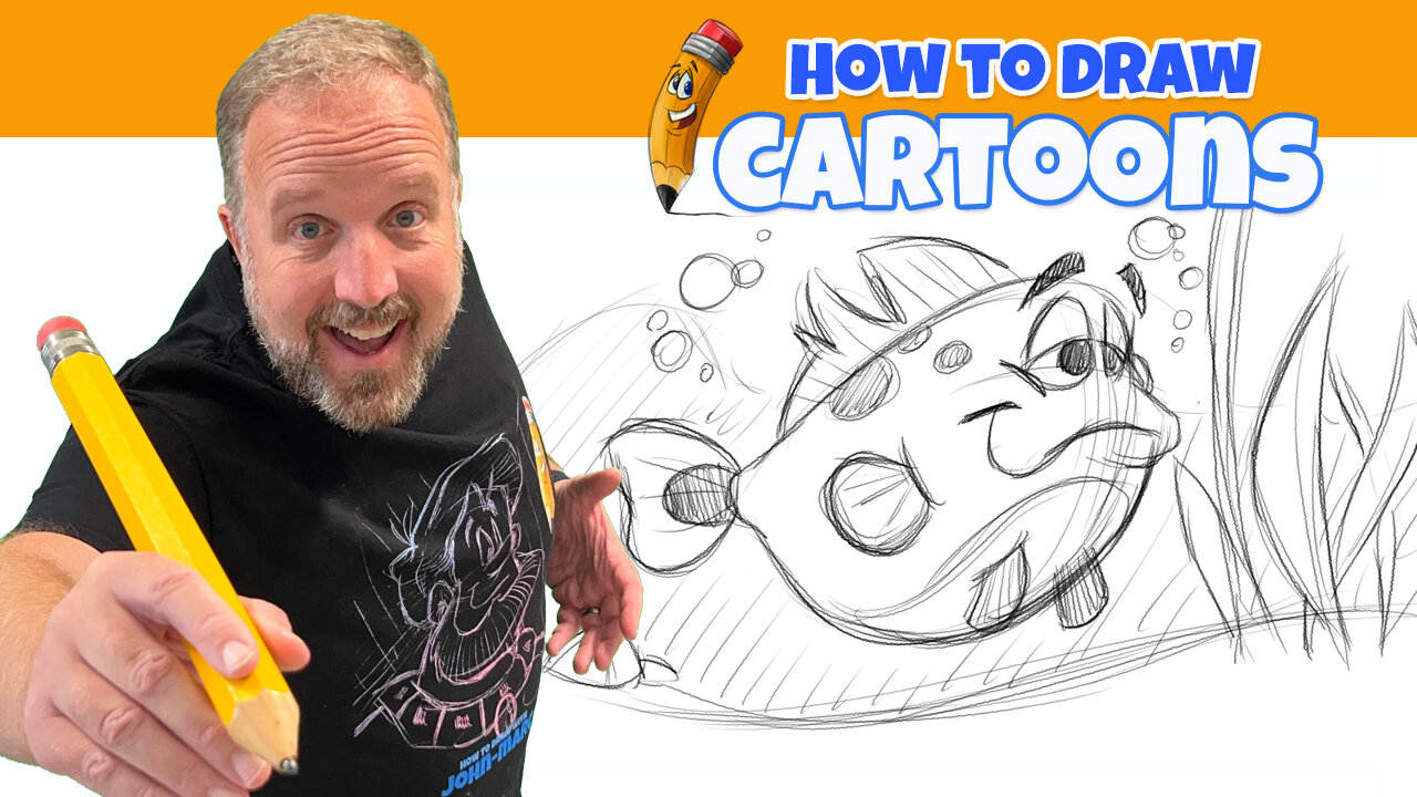 How to draw a cartoon fish
