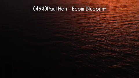 (courseslibrary.com)(49$)Paul Han - Ecom Blueprint Course download