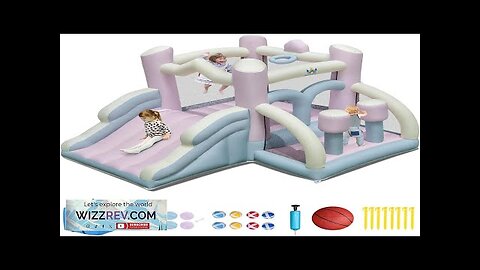 BOUNTECH Inflatable Bounce House White Pink Dream Cotton Bouncy House for Kids Review