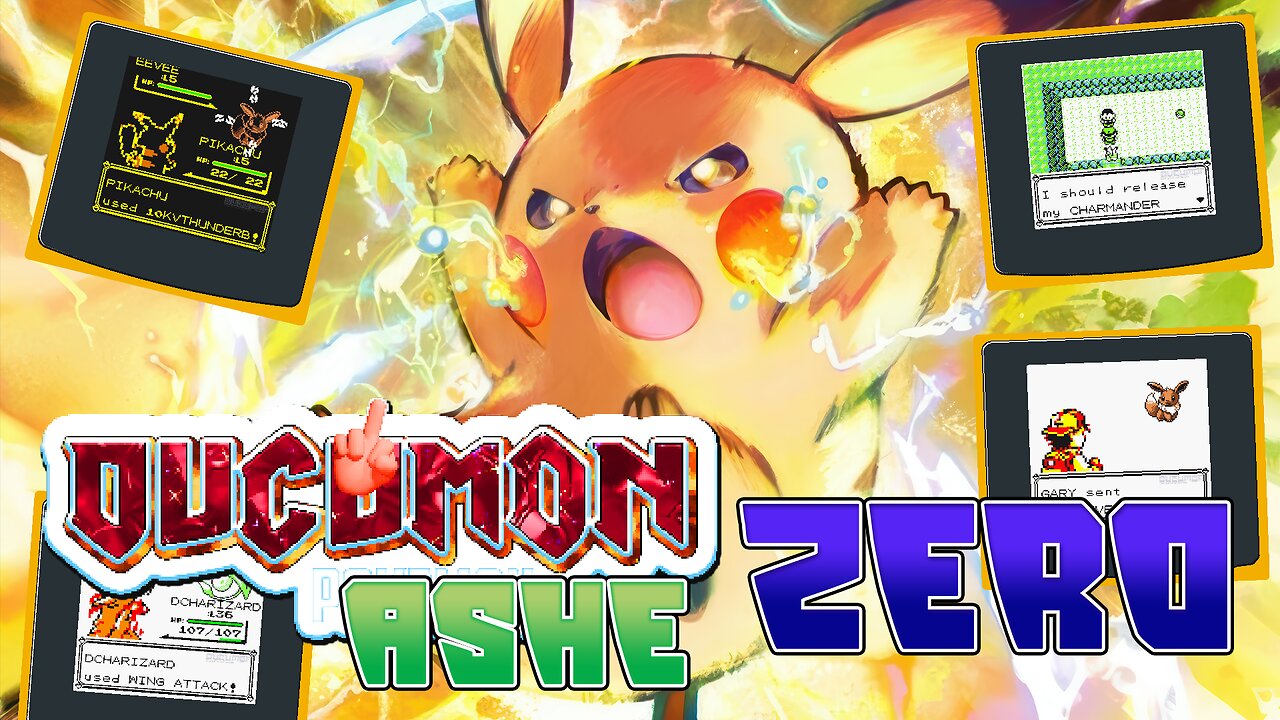 Ducumon Ashe Zero - GBC ROM Hack with 10,000,000 Volt Thunderbolt, Play as Ash Ketchum with Ducu....