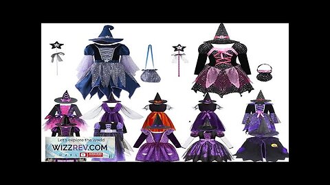 Kids Halloween Apparel Horror Dress Witch Costume with Hat and Wand Girl Review