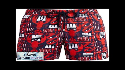 Vilebrequin Men Stretch Flat Belt Swim Trunks Graphic Lobsters Review