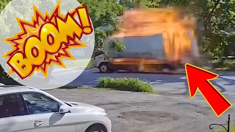 The truck EXPLODES in the street. See what happened to the driver.