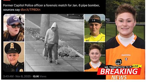 The J6 pipe bomber was identified as a female Capitol police officer who later worked with the CIA.