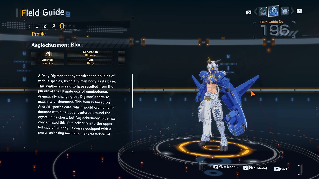 aegiochusmon blue all digivolution/de-digivolution/profile Digimon Story Time Stranger