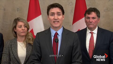 🚨BREAKING: Justin Trudeau declares a 25% tariff on U.S. imports in retaliation to Trump