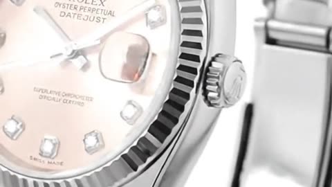 ROLEX DATEJUST DIAMOND PINK OYSTER BRACELET WATCH