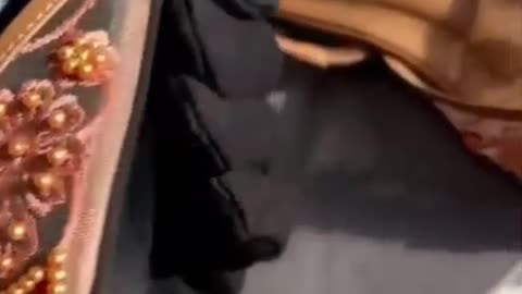 Embroidered Rose Gold Slingbacks