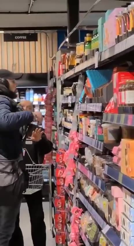 Great Britain. A migrant "shopped" and left the store without paying...