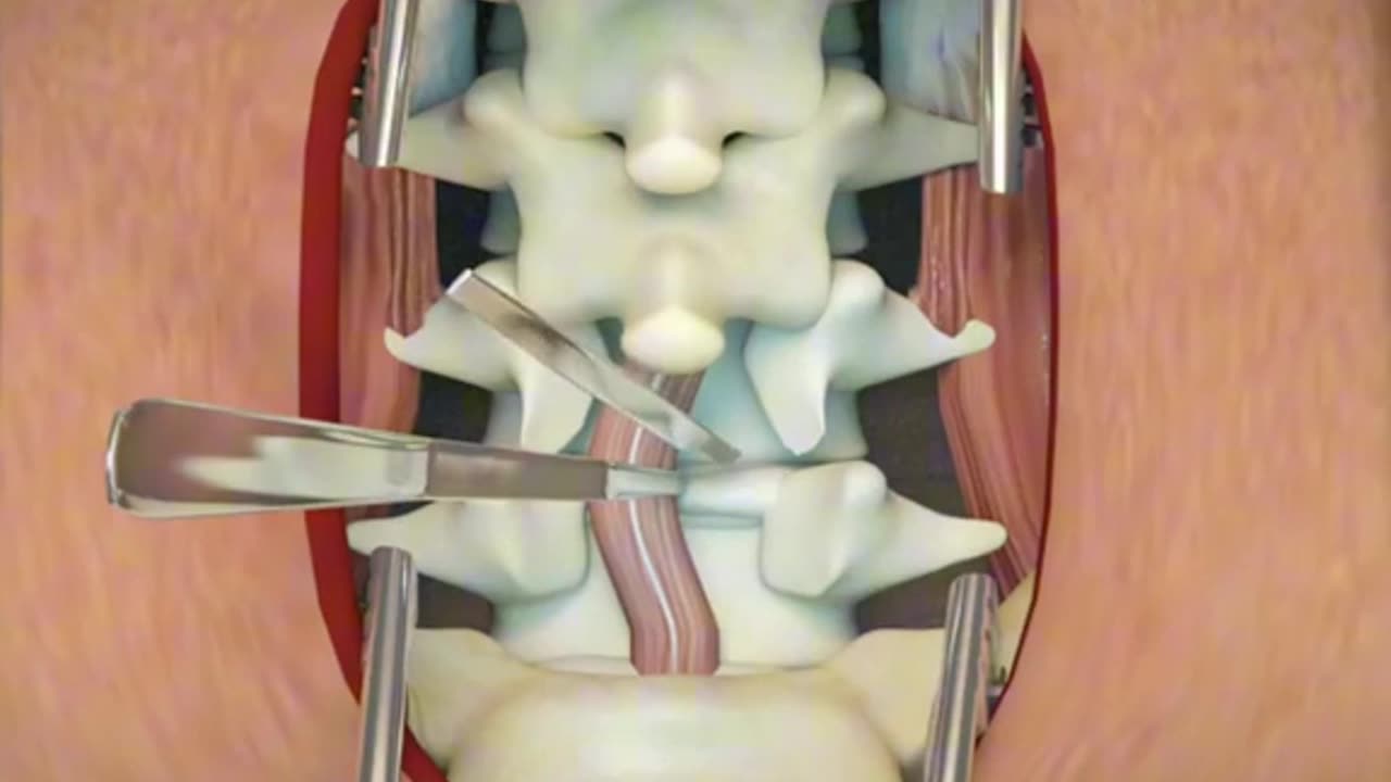 lumbar Discectomy Procedure Of Spine 3D Animation
