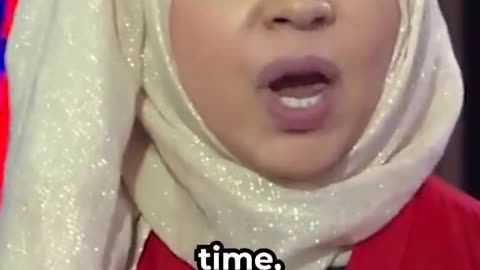 A docile Islamist lady says DEI is not discriminating against white people