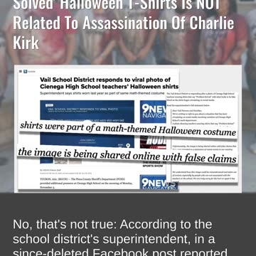 Fact Check: Vail School District Teachers 'Problem Solved' T-Shirts NOT Related To Charlie Kirk