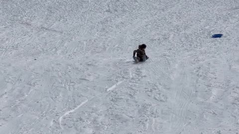 Freestyle Sledding Flip And Backward Ride To The Finish Line